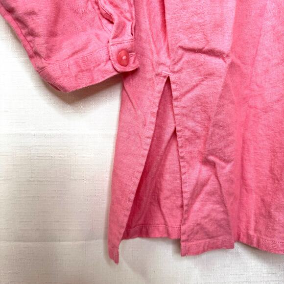 Linen Button Down Women's 18/20W Embellished Cottagecore Grannycore Summer Beach - Picture 4 of 10